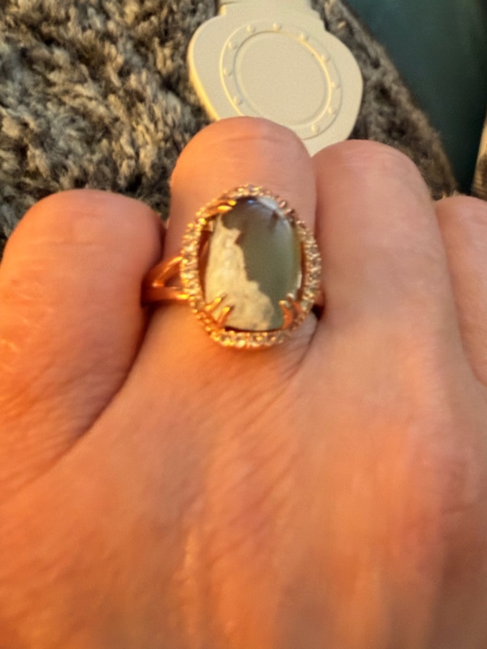 Beautiful 💜NWT ✨LeVian Rose Gold Ring with Green and Pink Stone sz 7